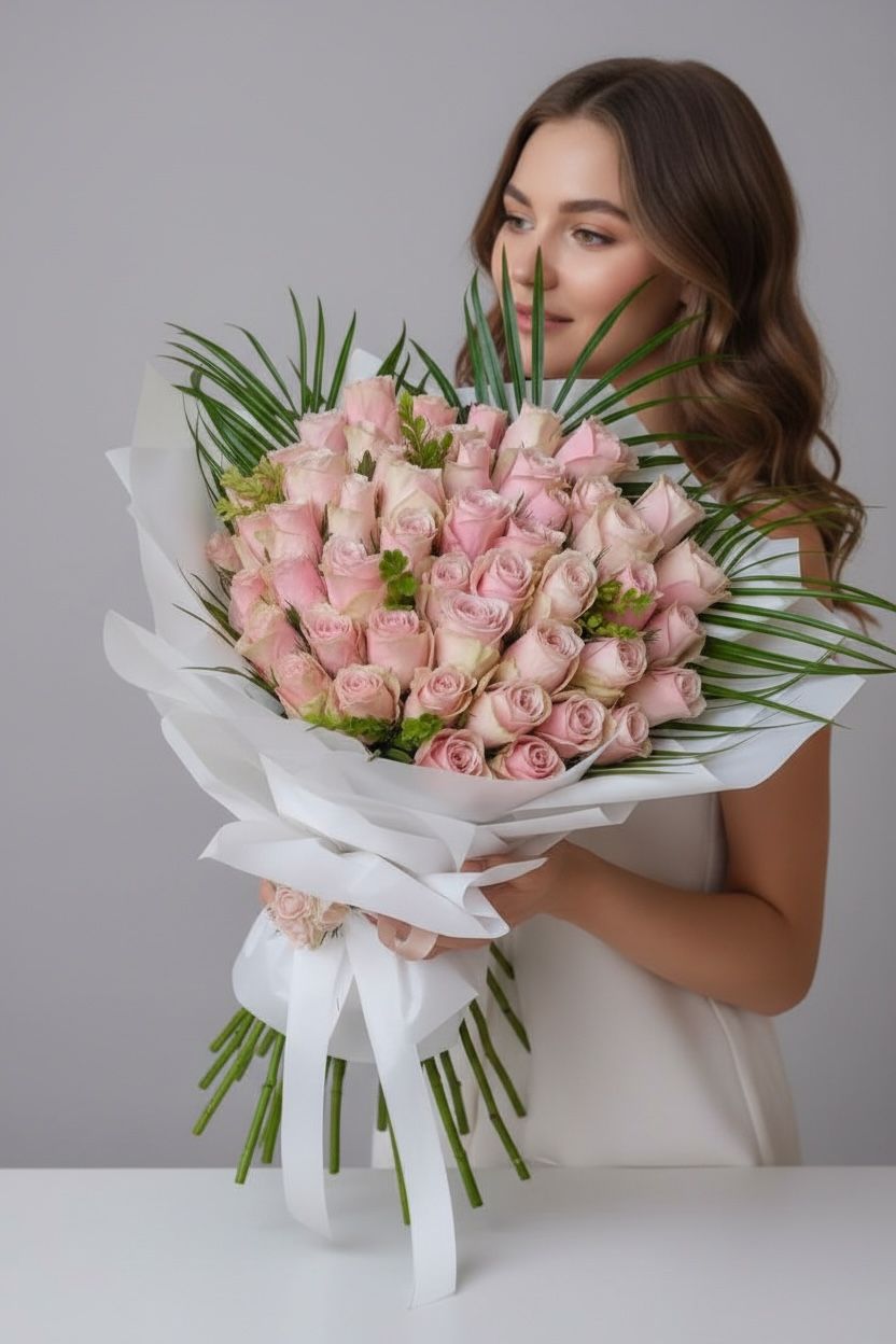 51 Pembe Gül Buketi