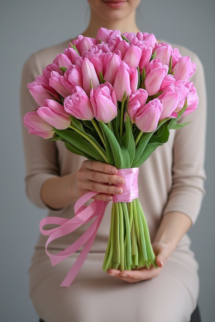 Pembe Lale Buketi