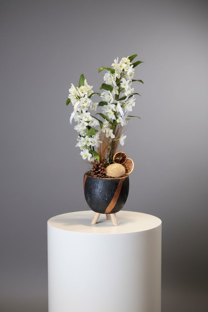 Beyaz Dendrobium Orkide Çiçeği